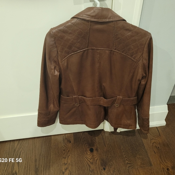 GENUINE ITALIAN leather Jacket, brown, womans, medium - Picture 2 of 5